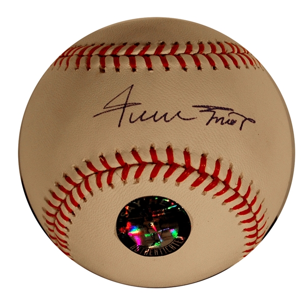 Willie Mays Signed OML Baseball -- With Mays Say Hey Hologram