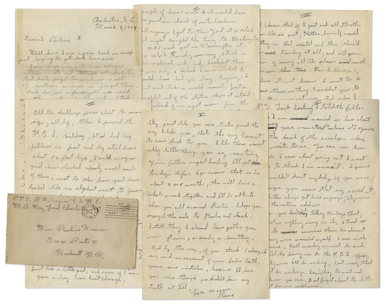 Iwo Jima Flag Raiser Rene Gagnon Autograph Letter Signed in 1944 -- ...I knew that if I quit and all the other fellas like me quit, Hitler himself would be sitting in that capitol...
