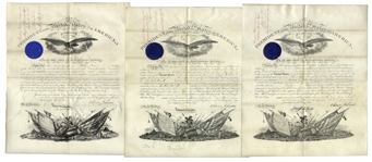 Andrew Johnson Lot of Three Military Appointments with Stamped Signatures