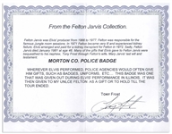 Elvis Presley Personally Owned Police Badge -- With LOA by Tony Frost