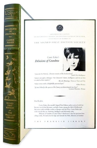 Carrie Fisher Signed Deluxe Limited Edition of Delusions of Grandma