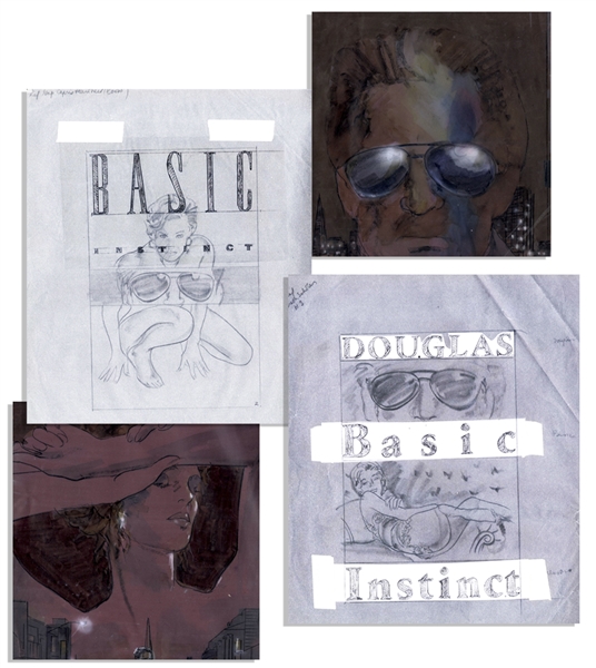 Fantastic Set of Original Concept Art for the Film Basic Instinct -- Includes Over 65 Pieces by Creative Director Michael Salisbury