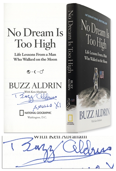 Buzz Aldrin Signed First Edition of His Autobiography, No Dream Is Too High