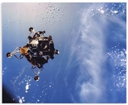 James McDivitt Signed 20'' x 16'' Photo of the Apollo 9 Lunar Module in the Earth's Orbit