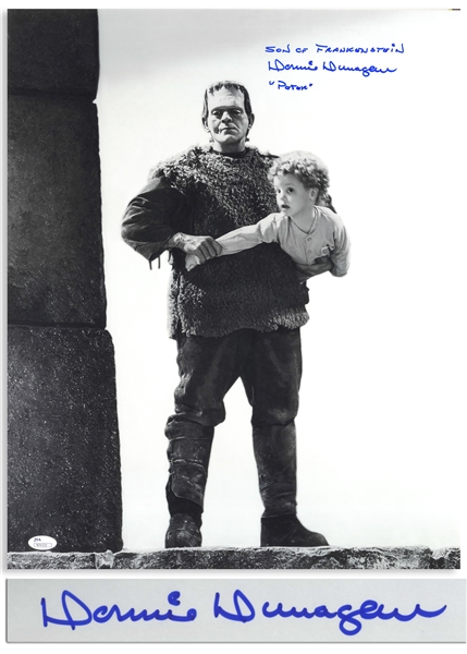 Child Actor Donnie Dunagan Signed 20 x 16 Photo as the Son of Frankenstein