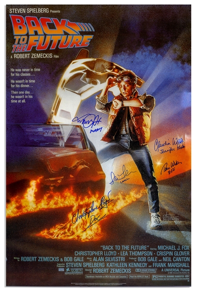 Back to the Future Cast-Signed Poster -- With All Actors Adding Their Characters Names