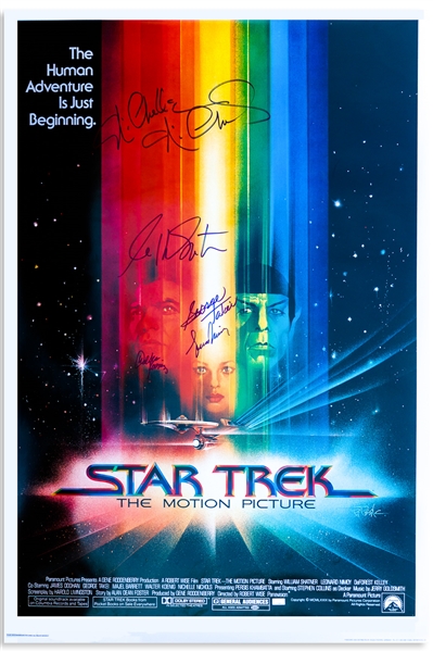 Star Trek Cast-Signed Poster for the 1979 Film -- Signed by Shatner, Nimoy, Takei, Nichols and Koenig