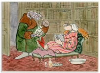 Edward Gorey Original Artwork Informally Titled Tattooed Man and Associate