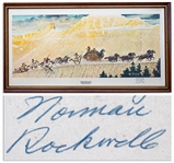 Norman Rockwell Signed Print of Stagecoach -- Art Done for the 20th Century Fox Film in 1966