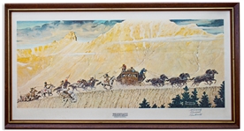 Norman Rockwell Signed Print of ''Stagecoach'' -- Art Done for the 20th Century Fox Film in 1966