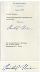 Richard Nixon Signed Souvenir Resignation