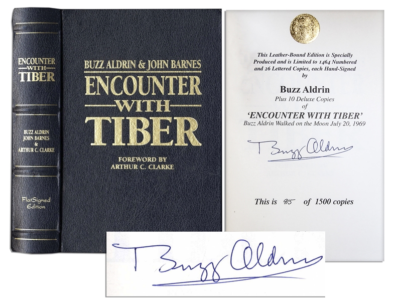 Buzz Aldrins Signed Novel, "Encounter With Tiber"
