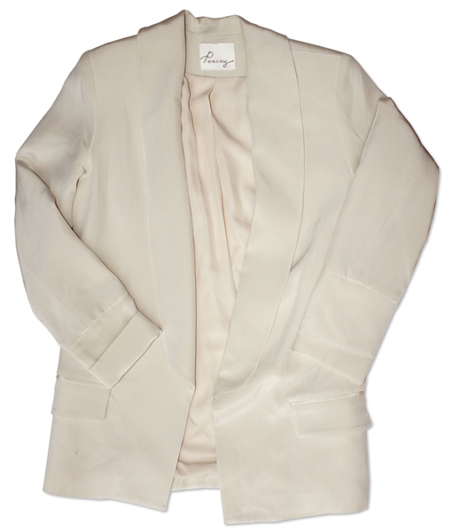 Kim Kardashian Owned Cream Silk Blazer