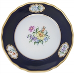 Margaret Thatcher Personally Owned China -- Colorful Cake Plate in a Navy Blue Floral Pattern