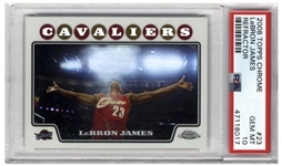 LeBron James 2008 Topps Chrome Refractor Chalk Toss #23 -- PSA Graded Gem Mint 10