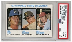 Mike Schmidt Phillies 3rd Basemen 1973 Topps Rookie Card #615 -- Graded PSA Mint 9