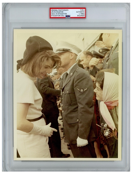 Original 8 x 10 Photo of Jackie Kennedy Taken by Cecil W. Stoughton the Day Before the Assassination -- Encapsulated & Authenticated by PSA as Type I Photograph
