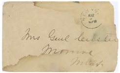 George Custer Handwritten Signed Envelope Addressed to his Wife, Mrs Genl Custer