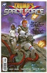 Apollo Astronauts Charlie Duke and Frank Borman Signed Copy of ''Trump's Space Force'' -- Duke Writes ''Sign me up, President Trump and Melania''
