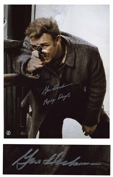 Gene Hackman Signed 16 x 20 Photo as Popeye Doyle From The French Connection