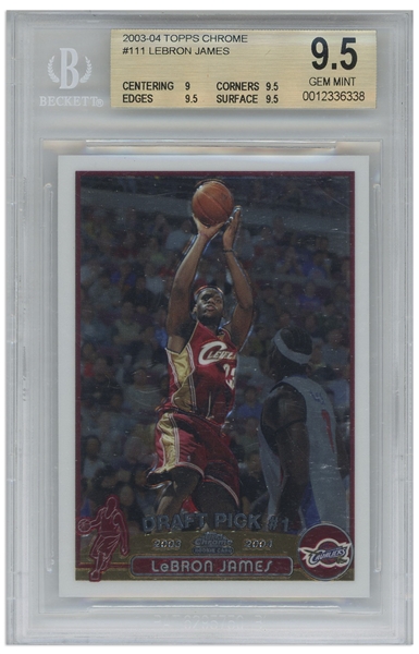 LeBron James 2003 Topps Chrome Rookie Card #111 -- BGS Graded Gem Mint 9.5
