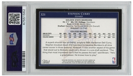 Stephen Curry 2009 Topps Rookie Card #321 -- PSA Graded Mint 9