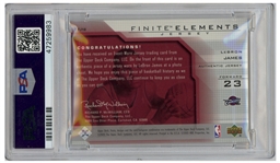 LeBron James Rookie Year 2003 Upper Deck Finite Elements Worn Jersey #FJ18 -- Graded PSA Gem Mint 10