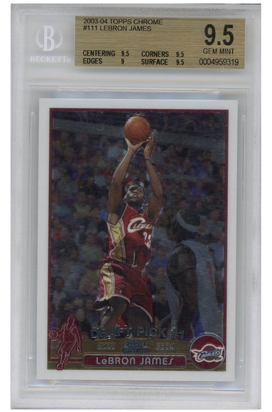 LeBron James 2003 Topps Chrome Rookie Card #111 -- BGS Graded Gem Mint 9.5