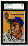 Hank Aaron 1954 Topps Rookie Card #128 -- Graded SGC Excellent 5