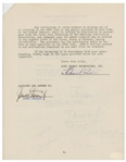 James Stewart Signed Contract to Appear on Bing Crosby's Radio Program -- With JSA COA