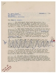 James Stewart Signed Contract to Appear on Bing Crosby's Radio Program -- With JSA COA