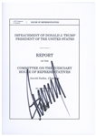 Donald Trump Souvenir Impeachment Report Signed as President -- With Beckett COA