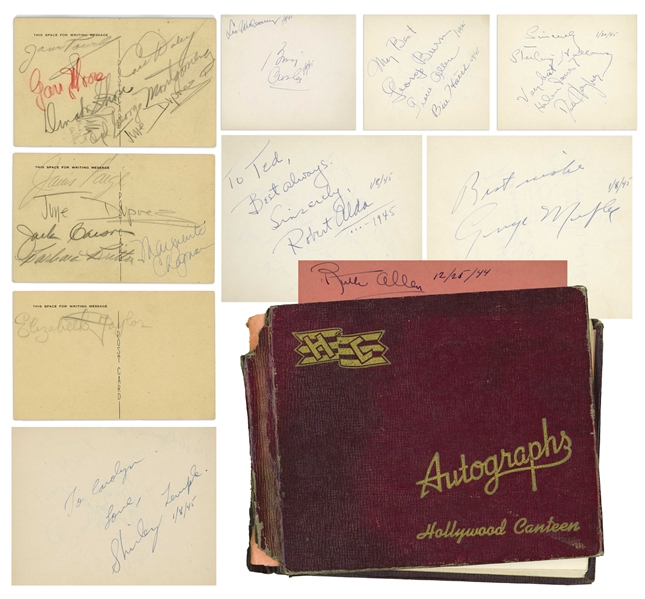 Hollywood Autograph Book Full of Golden Age Celebrity Signatures -- Elizabeth Taylor, Shirley Temple, Bing Crosby, George Burns & More