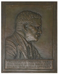 Theodore Roosevelt Bronze Plaque by Sculptor James Earle Fraser -- Original Bas-Relief Sculpture From 1920