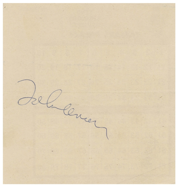 John Lennon Signature, Without Inscription -- Acquired in 1974 in Las Vegas During Lennons Lost Weekend -- With Roger Epperson COA.