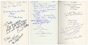 The Three Stooges Signed Copy of Larry Fine's Autobiography ''Stroke of Luck'' -- Signed by Fine, Moe Howard, Joe DeRita, Joe Besser Plus 14 More Including Jules White, Emil Sitka and Ed Bernds