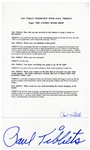 Paul Tibbets Signed Statement Regarding Dropping the Atomic Bomb on Hiroshima During World War II -- ...I was shot in the ass with confidence...