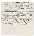Richard Nixon Handwritten Notes -- Written as Source Material for His Biographer Circa 1958 -- ''...Danger, Smug, fat, satisfied with status quo / want to be taken care of...''