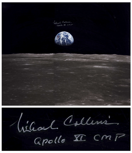 Michael Collins Signed 20 x 16 Photo of the Apollo 11 Earthrise
