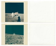 Lot of 20 NASA Photos Including 18 ''Red Number'' and 1 ''Blue Number'' Photos, All on ''A Kodak Paper'' -- Includes Iconic Apollo 11 ''Footprint'' Photo