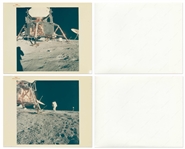 Lot of 20 NASA Photos Including 18 ''Red Number'' and 1 ''Blue Number'' Photos, All on ''A Kodak Paper'' -- Includes Iconic Apollo 11 ''Footprint'' Photo