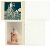 Lot of 20 NASA Photos Including 18 ''Red Number'' and 1 ''Blue Number'' Photos, All on ''A Kodak Paper'' -- Includes Iconic Apollo 11 ''Footprint'' Photo