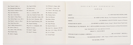 Marshall Space Center Dedication Ceremony Program from 1960