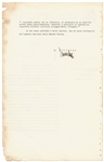 Benito Mussolini Document Signed as Prime Minster of Italy