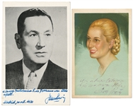 Pair of Portraits Signed by Eva Peron and Juan Peron