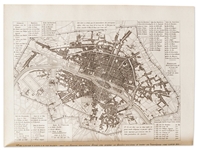 First Edition from 1808 of ''Tableau Historique et Pittoresque de Paris'' by Jacques Bins -- Large Three Quarto Volumes Presents the Illustrated History of Paris Through Its Monuments