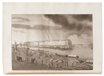 First Edition from 1808 of ''Tableau Historique et Pittoresque de Paris'' by Jacques Bins -- Large Three Quarto Volumes Presents the Illustrated History of Paris Through Its Monuments
