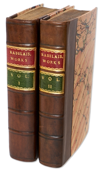 Two Volume Set Published in 1708 of The Whole Works of F. Rabelais M.D.