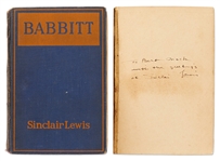 Sinclair Lewis Signed First Edition, First Printing of Babbitt