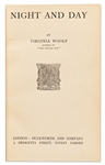 Virginia Woolf First Edition, First Printing of Her Second Novel ''Night and Day''